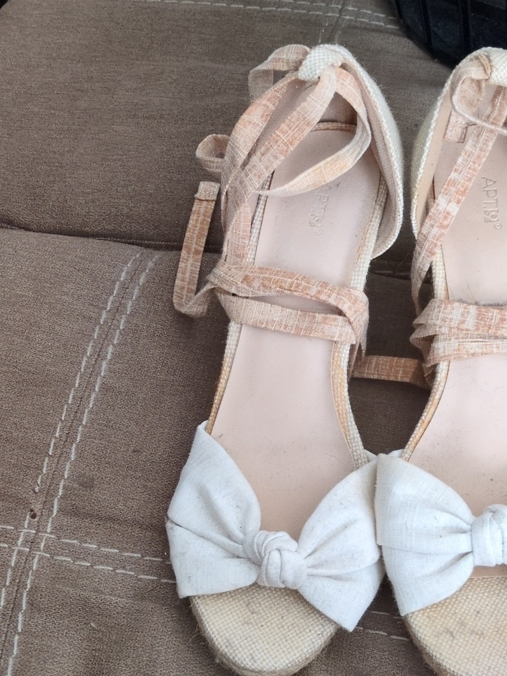 Apt. 9 Cream Bow Espadrille Tie-Ankle Sandals